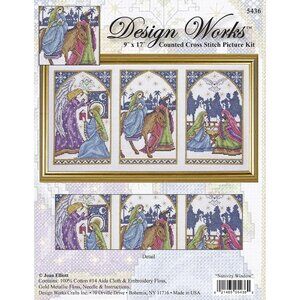 Cross Stitch KIT Design Works Nativity Window Picture 5436 Counted 9"x17" Sealed